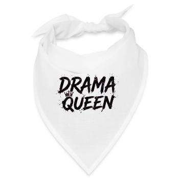 Drama Queen mit Krone  - Bandana - Weiß - Vorne