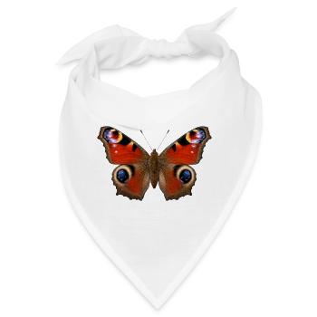 Pfauen-Schmetterling Aglais io Realistischer Stil - Bandana - Weiß - Vorne