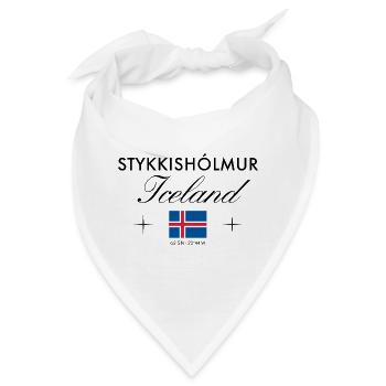 Stykkishólmur Island Koordinaten Reise Souvenir - Bandana - Weiß - Vorne