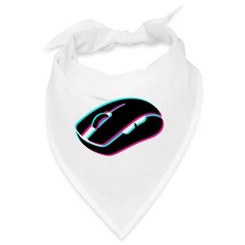 Gaming Maus Glitch Grafik - Bandana - Weiß - Vorne