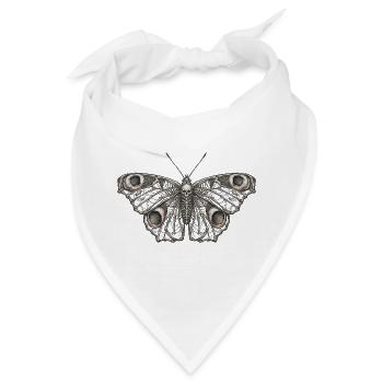 Gotischer Skelett-Schmetterling - Bandana - Weiß - Vorne