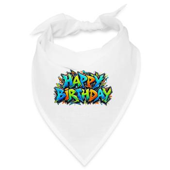 Herzlichen Glückwunsch zum Geburtstag Graffiti Fluo: Geschenk, das großartig ist! - Bandana - Weiß - Vorne