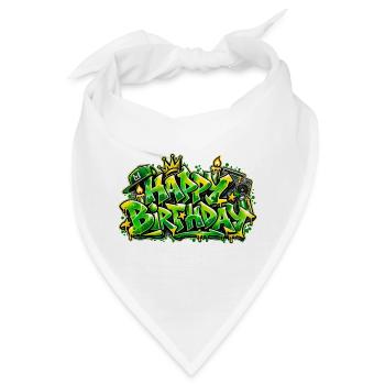 Herzlichen Glückwunsch zum Geburtstag Graffiti Hip Hop: Old School! - Bandana - Weiß - Vorne