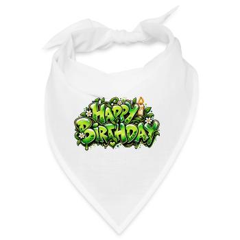 Alles Gute zum Geburtstag Graffiti-Kerze: Naturgeschenk! - Bandana - Weiß - Vorne