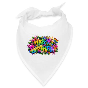 Herzlichen Glückwunsch zum Geburtstag Graffiti Pride: Pride garantiert! - Bandana - Weiß - Vorne