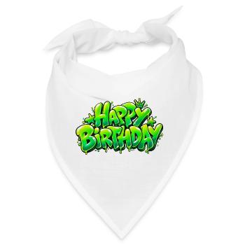 Happy Birthday Graffiti Slime: Zu stilvoll! - Bandana - Weiß - Vorne