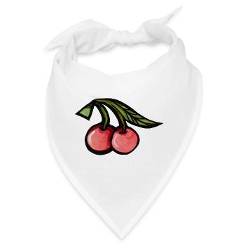 Vibrant Cherries Aquarell Duo - Bandana - Weiß - Vorne