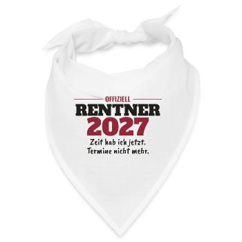 Offiziell Rentner 2027 – Geschenk zum Ruhestand - Bandana - Weiß - Vorne