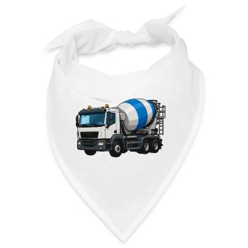 Betonmischer Lastwagen Design - Bandana - Weiß - Vorne