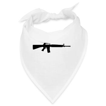 Pistole Gewehr Waffe Militär m16 - Bandana - Weiß - Vorne