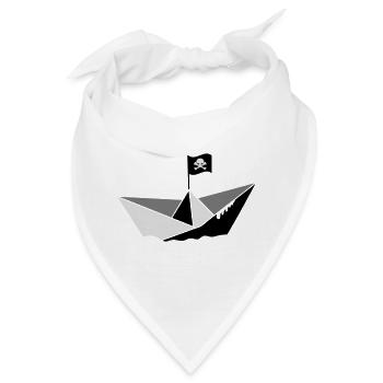 Papier Piratenschiff - Bandana - Weiß - Vorne