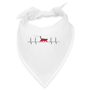 EKG Katze - Bandana - Weiß - Vorne