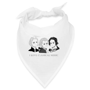 Bach - Mozart - Beethoven im Chibi-Style - Bandana - Weiß - Vorne