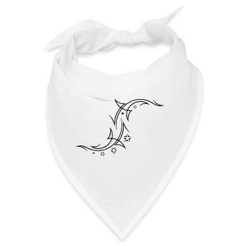 Tribal mit Sternen - Bandana - Weiß - Vorne
