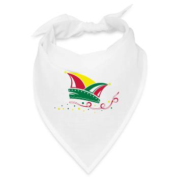 Narrenkappe Karneval Fasching - Bandana - Weiß - Vorne