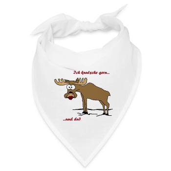 Knutschender Elch - Bandana - Weiß - Vorne