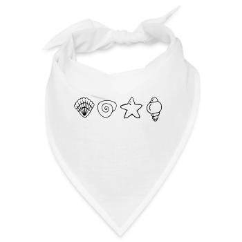 Meeresboden Muscheln Seestern - Bandana - Weiß - Vorne