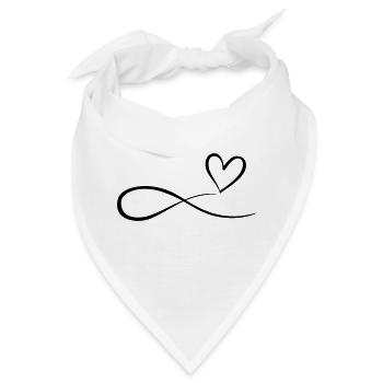 Herz Schnörkel Infinity Symbol Unendlichkeitsymbol - Bandana - Weiß - Vorne