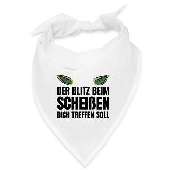 Lustiger Spruch Blitz Scheißen Grün Kobold Gnom - Bandana - Weiß - Vorne