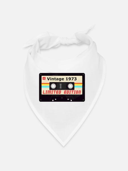 Vintage 1973 Limited Edition Tee Retro Cassette Ta - Bandana - white - Front