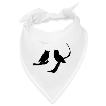 Eule Uhu Kautz - Bandana - Weiß - Vorne