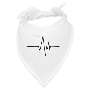 Herz Zeichen EKG Design - Bandana - Weiß - Vorne