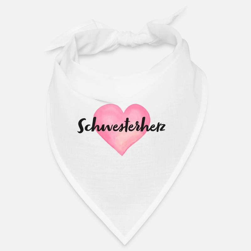 Schwesterherz Schwester Herz - Bandana - Weiß