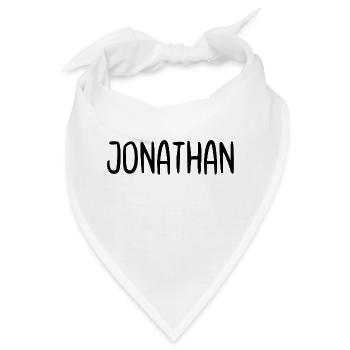 Jonathan Custom Name Schriftart Text Geburtstag - Bandana - Weiß - Vorne