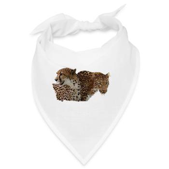 Leopard und Gepard - Bandana - Weiß - Vorne
