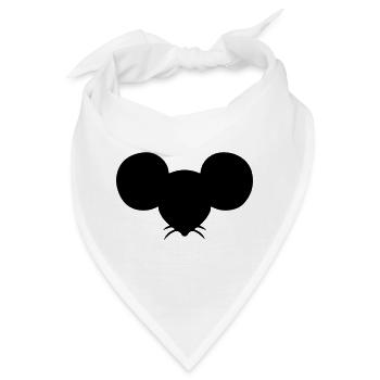 Maus Mäusekopf Mäuschen Mausi - Bandana - Weiß - Vorne