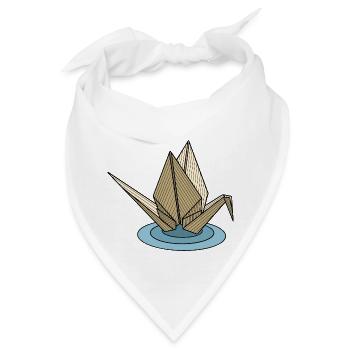 Der Kran im Teich - Bandana - Weiß - Vorne