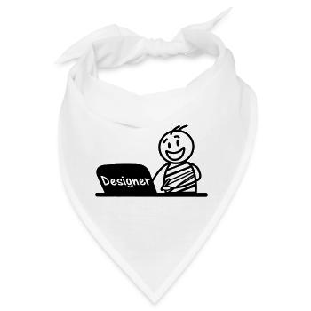 Laptop-Designer arbeiten - Bandana - Weiß - Vorne