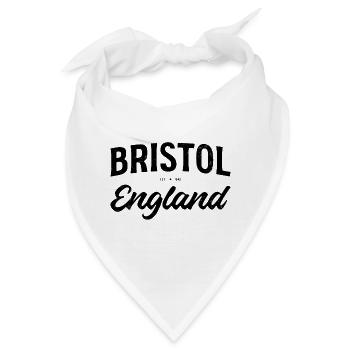 Bristol England Schriftzug Vintage - Bandana - Weiß - Vorne