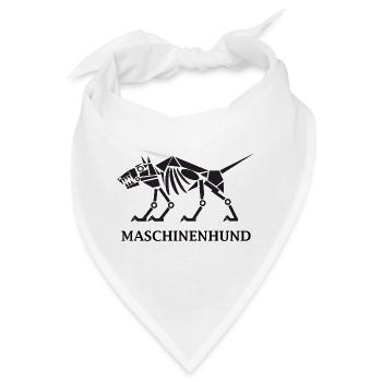 Maschinenhund mit Text - Bandana - Weiß - Vorne
