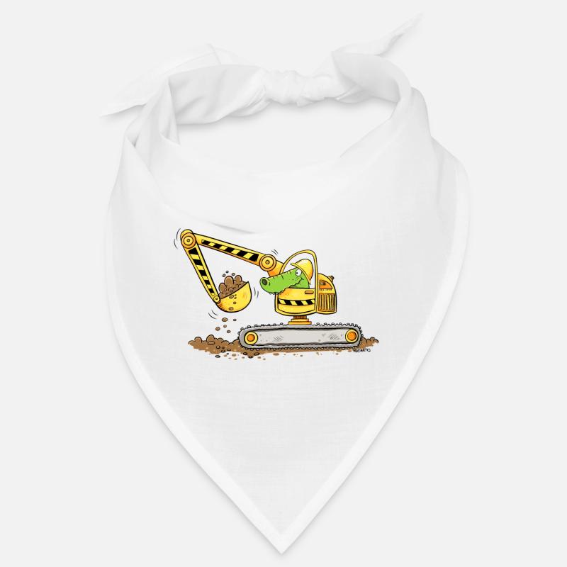 Excavator with crocodile Construction site Excavator driver boys Bandana
