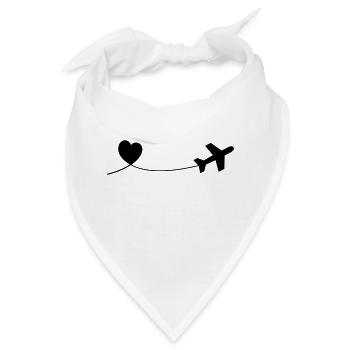 Flugzeug mit Herz - Bandana - Weiß - Vorne