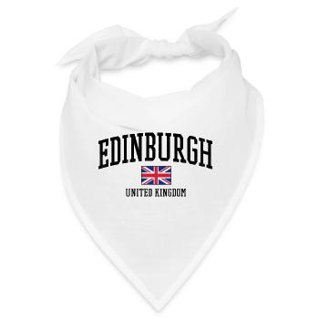 Edinburgh Flaggen-Shirt – Schottland Stadtmotiv - Bandana - Weiß - Vorne