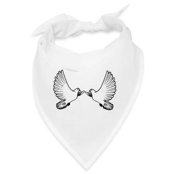 Zwei Tauben transparent - Bandana - Weiß - Vorne