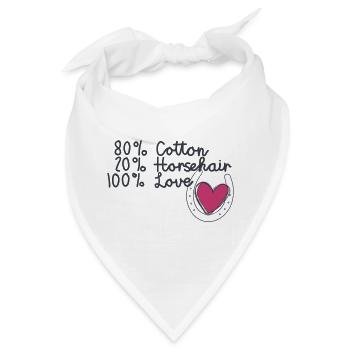 20 Prozent Pferdehaare 100 Prozent Liebe - Bandana - Weiß - Vorne