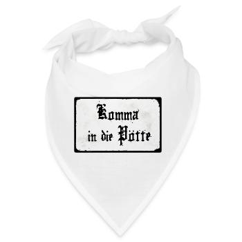 Komma in die Pötte - Bandana - Weiß - Vorne