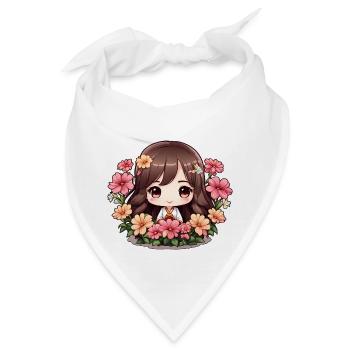 Eine Chibi in voller Blüte - Bandana - Weiß - Vorne