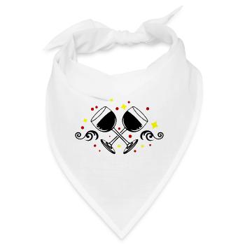 Weinglas Rotwein Symbol - Bandana - Weiß - Vorne