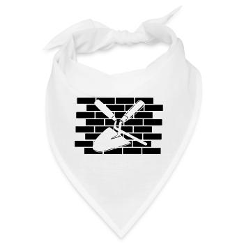 Fugennagel und Kelle ausgeschnitten - Bandana - Weiß - Vorne