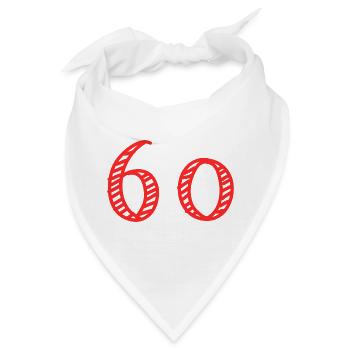 60. 60 JAHRE. 60-JÄHRIGES JUBILÄUM. 60. GEBURTSTAG. - Bandana - Weiß - Vorne