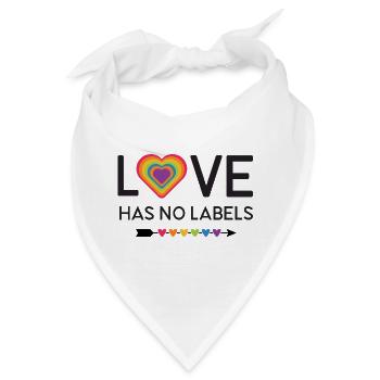 LGBT Pride Month - Liebe hat keine Etiketten - Bandana - Weiß - Vorne