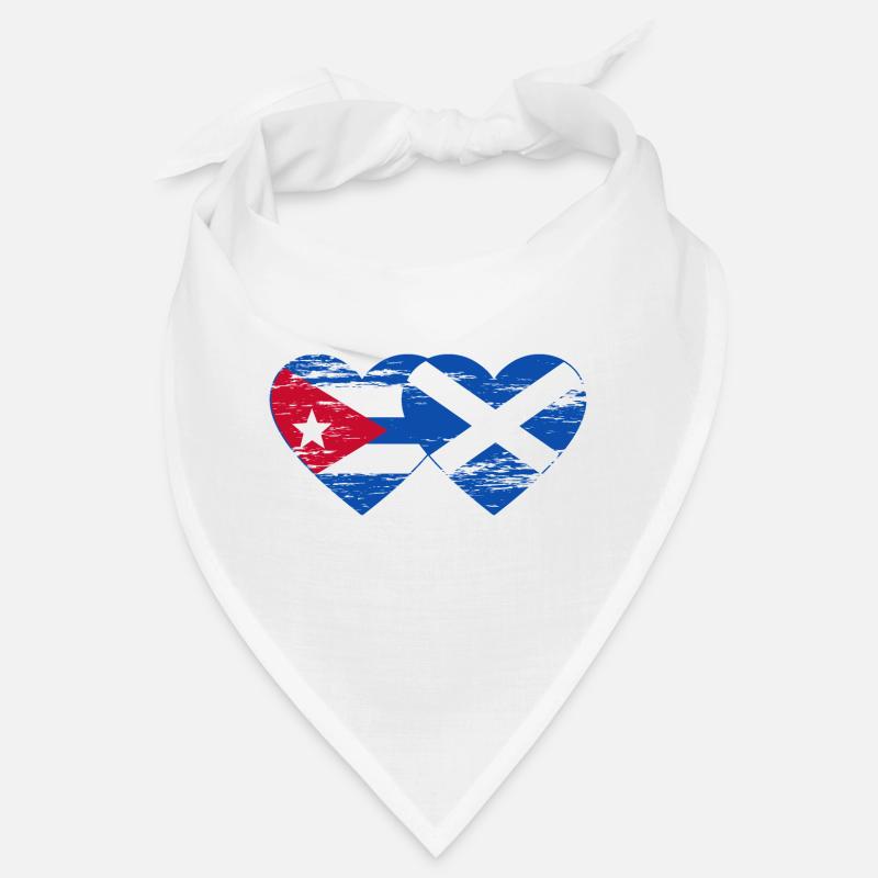 Cuba Ecosse Drapeau Coeur Utilisé Bandana
