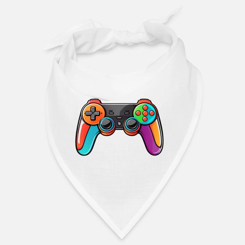 Gamepad Controller Farben Bunt - Bandana - Weiß