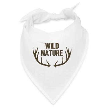 Wilde Natur & Hirschgeweihe - Bandana - Weiß - Vorne
