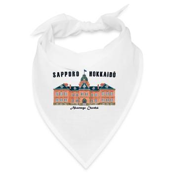 Sapporo, Hokkaido, Japan, Altes Amtsgebäude - Bandana - Weiß - Vorne