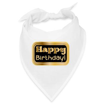 ALLES GUTE ZUM GEBURTSTAG - HERZLICHEN GLÜCKWUNSCH - Bandana - Weiß - Vorne